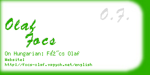olaf focs business card